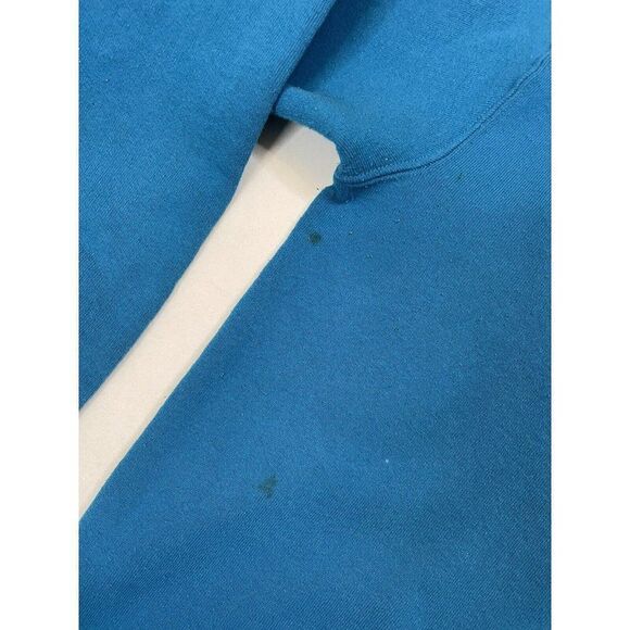 VINTAGE Russell Athletic Blank Crewneck Sweatshirt Men Large Blue USA 80s - Picture 3 of 9